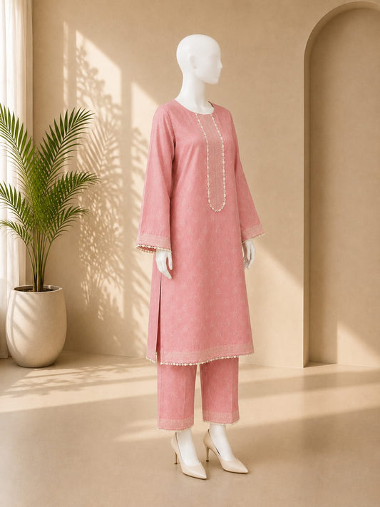 Bin Saeed Lawn 2PC - Pink