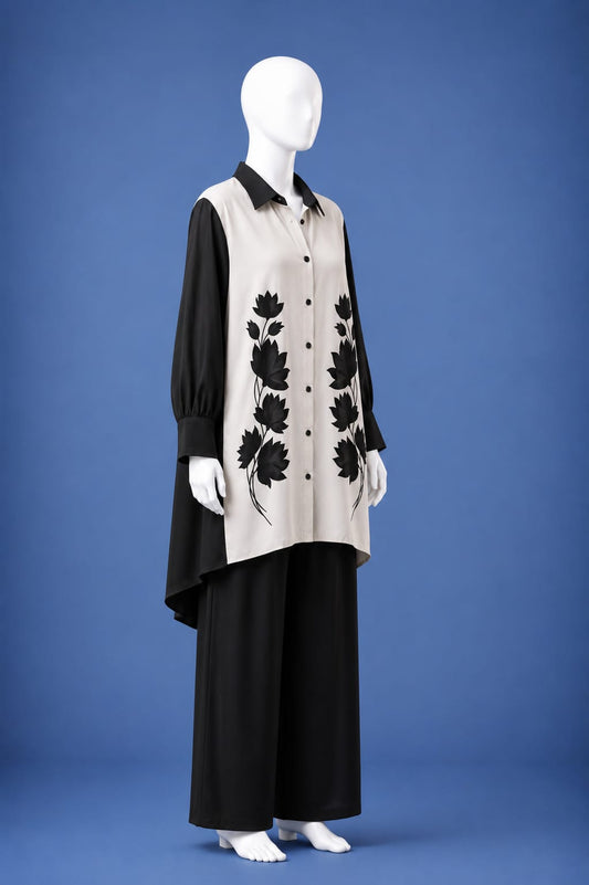 Western Shirt & Trouser Set - Black & White