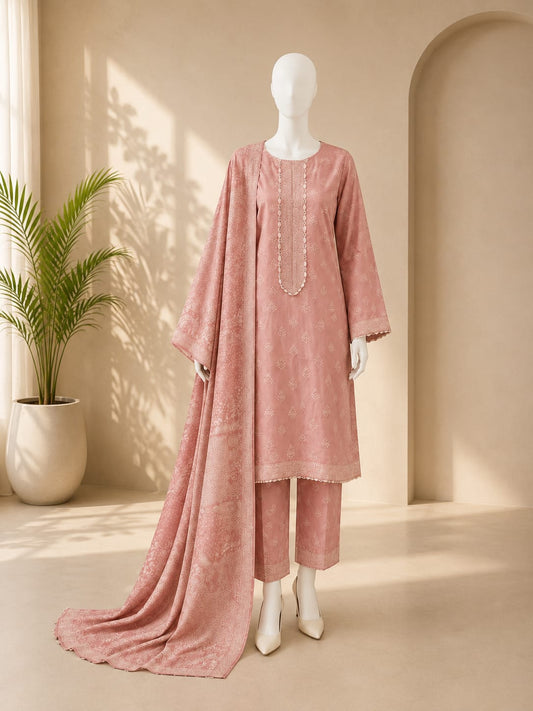 Bin Saeed Lawn 3PC - Pink