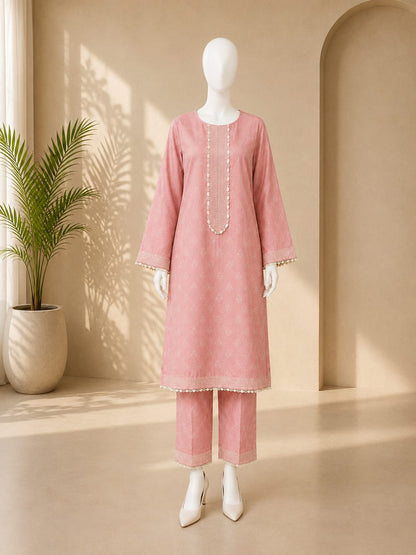 Bin Saeed Lawn 2PC - Pink