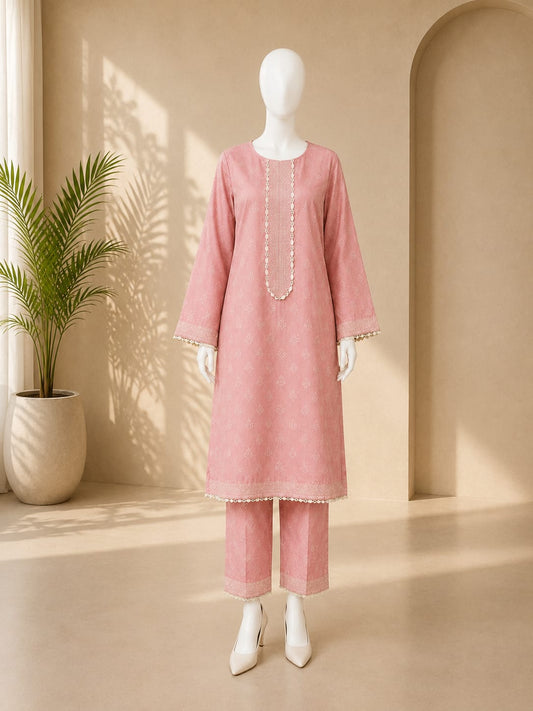 Bin Saeed Lawn 2PC - Pink