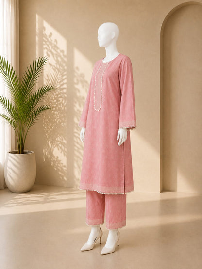 Bin Saeed Lawn 2PC - Pink