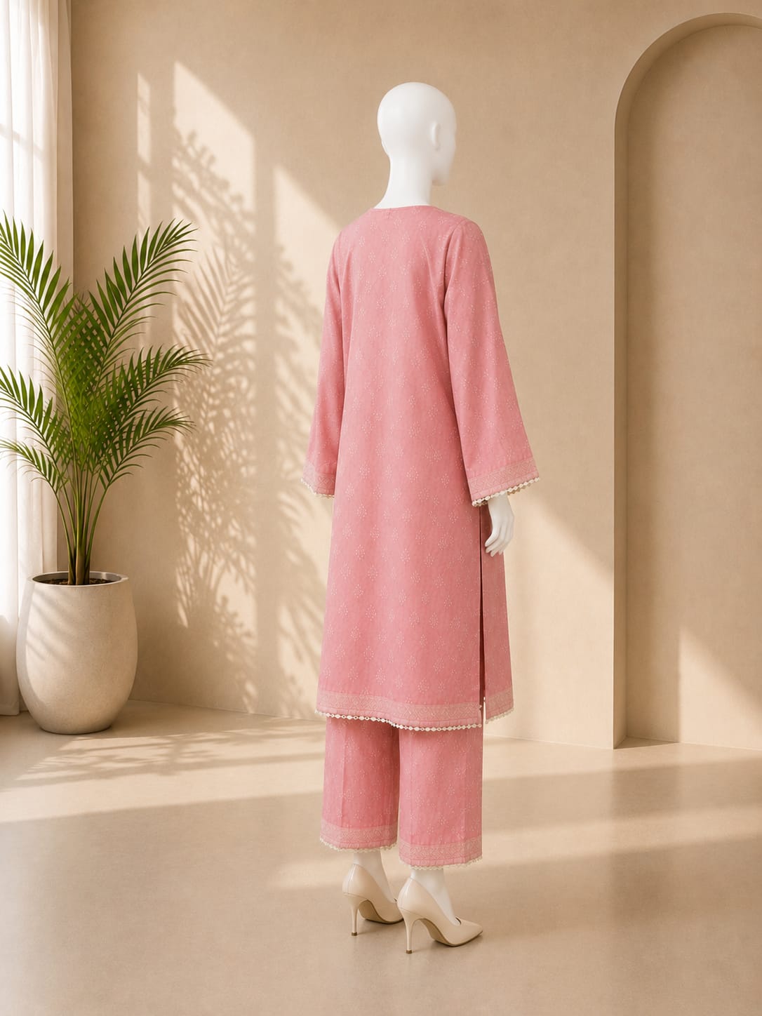 Bin Saeed Lawn 2PC - Pink