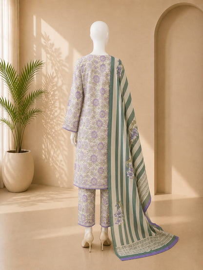 Bin Saeed Lawn 3PC - Soft Green