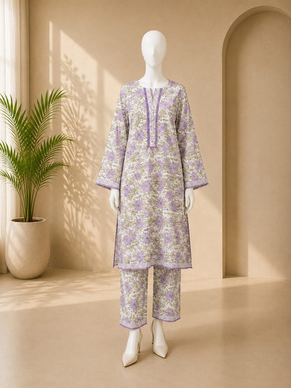 Bin Saeed Lawn 2pc -Soft Green