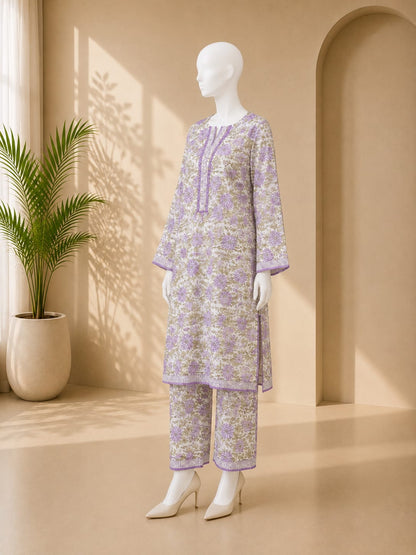 Bin Saeed Lawn 2pc -Soft Green
