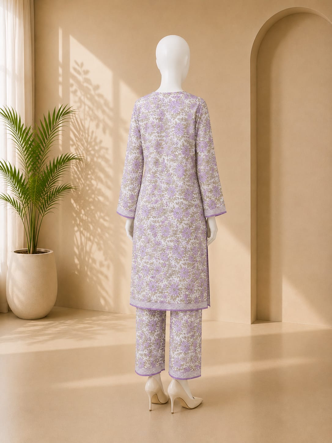 Bin Saeed Lawn 2pc -Soft Green