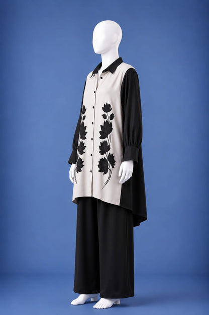 Western Shirt & Trouser Set - Black & White